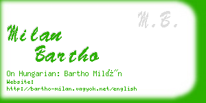 milan bartho business card